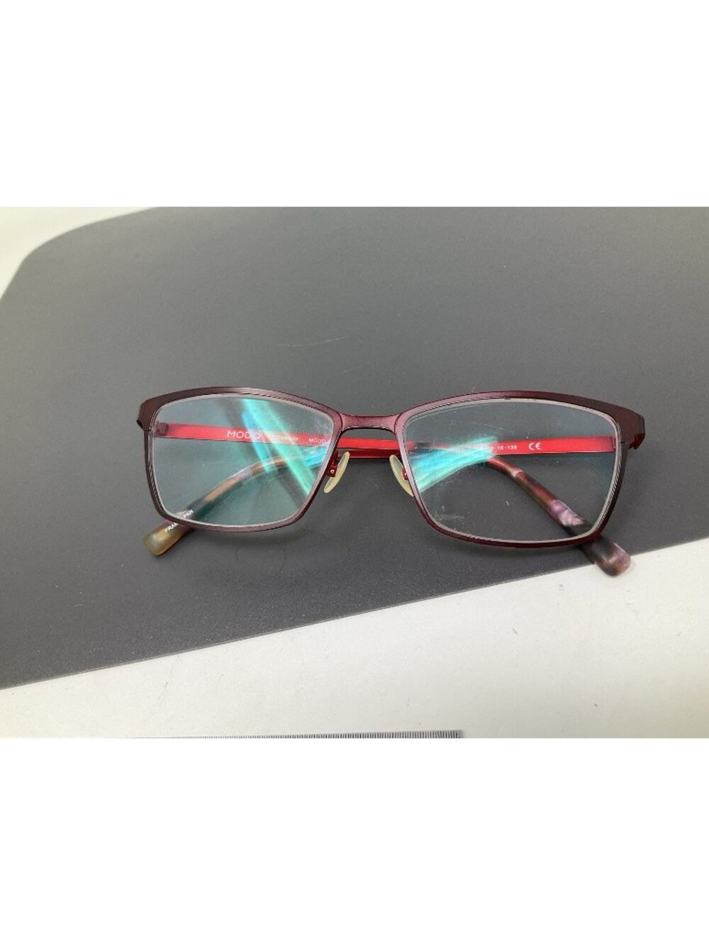 Modo 4222 Titanium Eyeglasses Frames Burgundy Red Rectangular 51-16-138